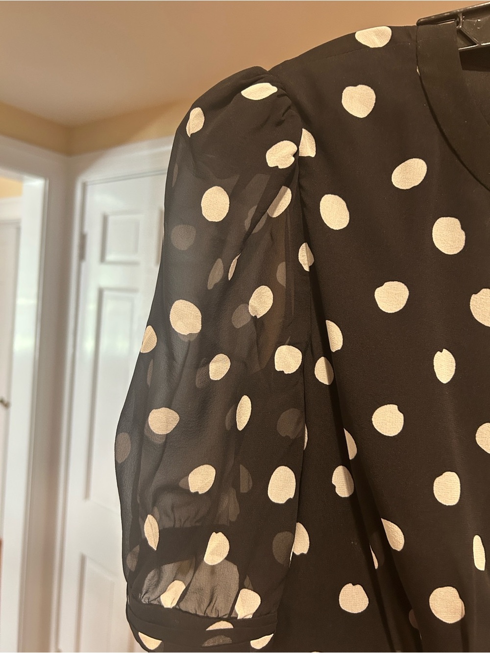 SALONI Black and White Polka Dot Dress with Jeweled Bows NWT - Picture 7 of 10
